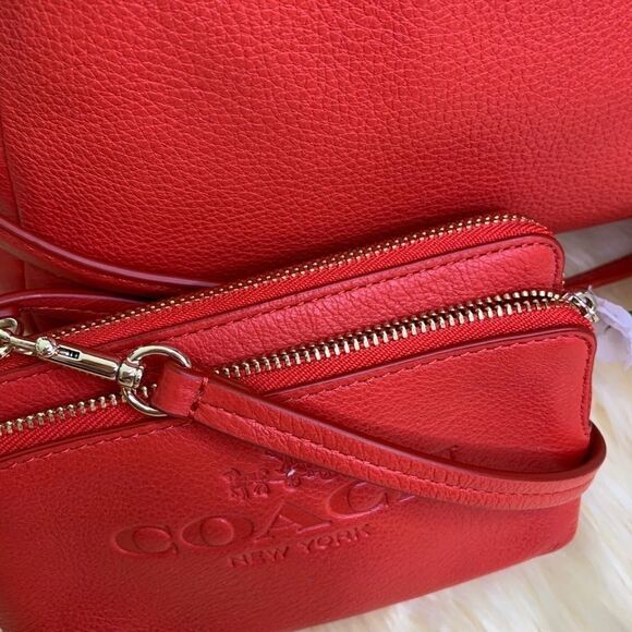 Coach Pebbled Cardinal Leather Kelsey Handbag - Picture 12 of 15